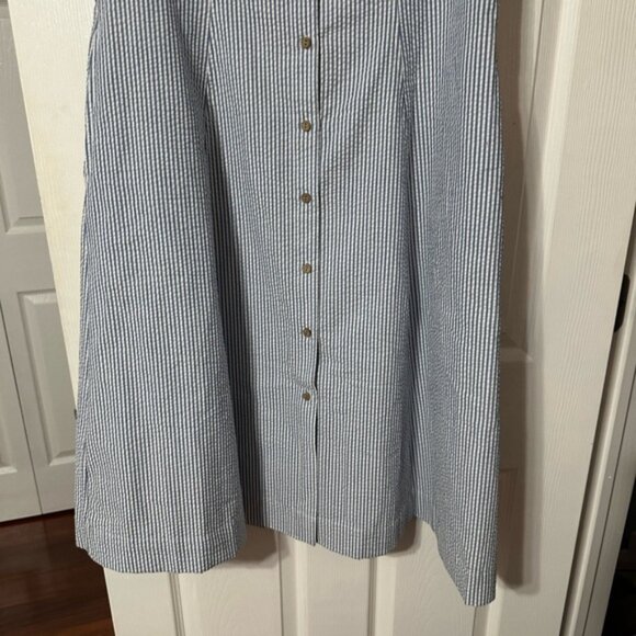 NWT Anne Klein Seersucker Sleeveless Shirt Dress - Picture 3 of 16